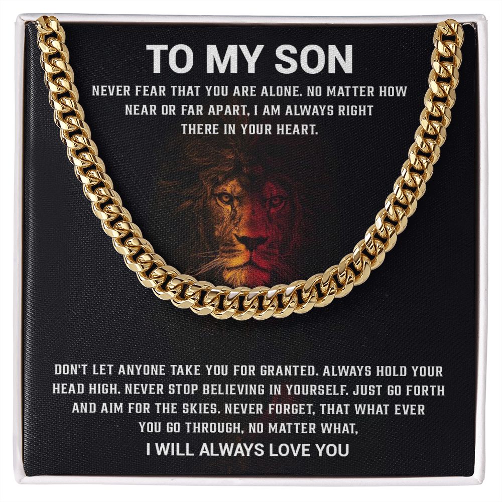 My Son | Be strong always - Cuban Link Chain